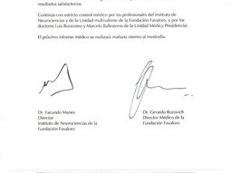 Éste es el tercer parte médico tras la operación de CFK