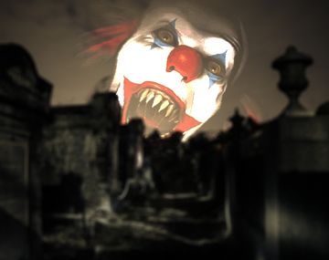 Terror y misterio por un payaso en un cementerio