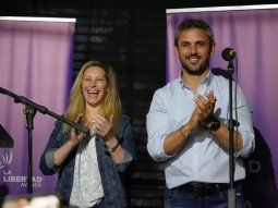 La secretaria general de la Presidencia, Karina Milei, junto al presidente de la Cámara de Diputados, Martín Menem