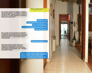 Los mensajes de la joven con el hostel