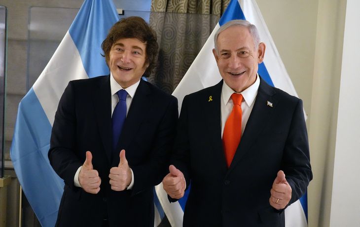 Javier Milei junto a Benjamin Netanyahu.