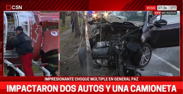 Violento choque en General Paz: nueve heridos y un detenido - Image 2