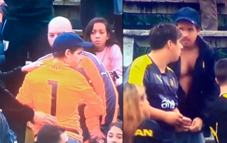 Nunca visto: el arquero de Peñarol no tenía otra camiseta...¡y se la pidió a un hincha!