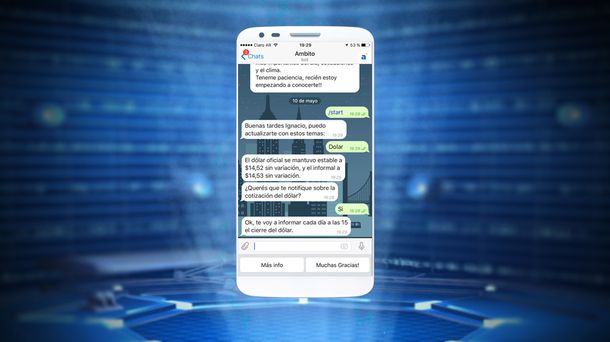 Informate con el bot de Telegram de ámbito.com