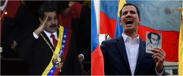 Nicolás Maduro y Juan Guaidó