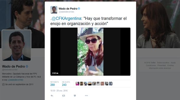 CFK: No hay que estar enojado, hay que estar preparado y organizado