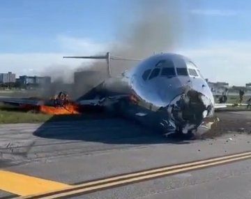 Chocó y se incendió un avión de 126 pasajeros en Miami