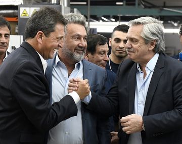 Sergio Massa, Teddy Karagozian y Alberto Fernández