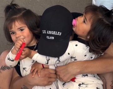 Thiago Medina se reencontró con sus hijas Laia y Aimé.