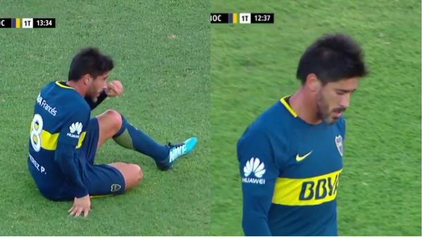Pablo Pérez se fue lesionado de Boca - Captura&nbsp;@FOXSportsArg