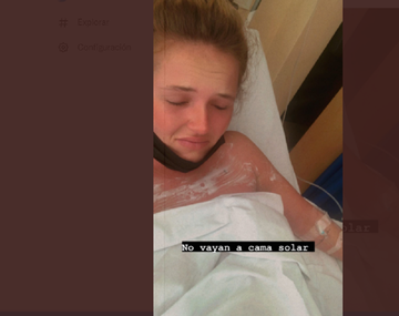 Paula hizo dos sesiones seguidas de cama solar y fue internada