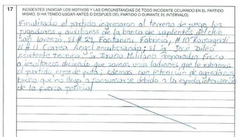 ¿que dice el informe del arbitro que complica a san lorenzo en la libertadores? ¿que dice el informe del arbitro que complica a san lorenzo en la libertadores?