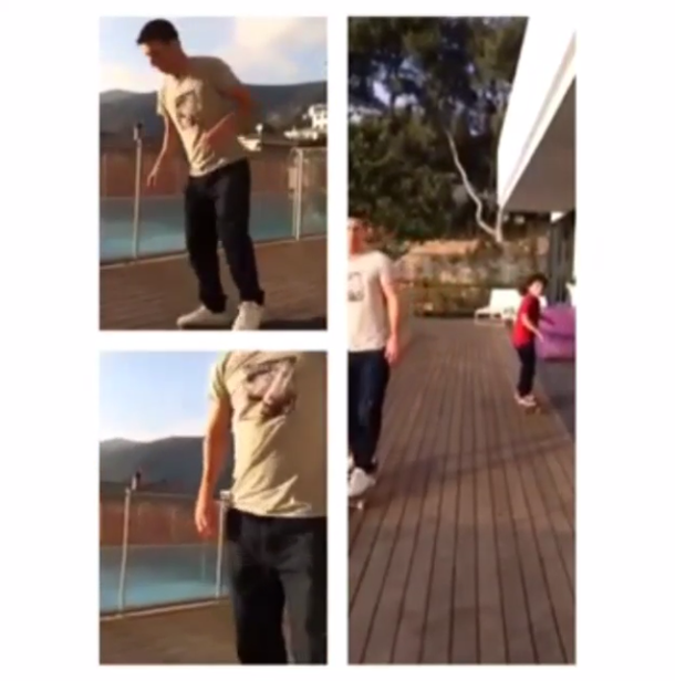 Messi disfrutó de su día libre practicando skate