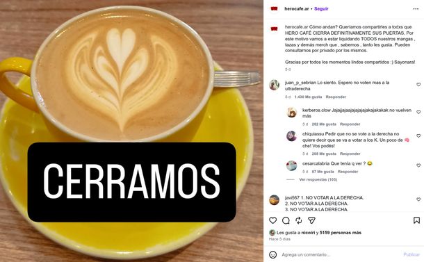 Un café y comiquería de Palermo cerró por la crisis económica y anunció la liquidación de sus mangas