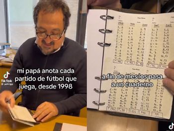Lleva un registro de todos los partidos que juega desde 1998 y el video es viral