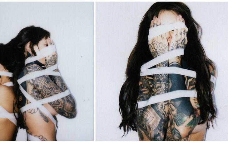 Cande Tinelli en una jugada producción de fotos con topless