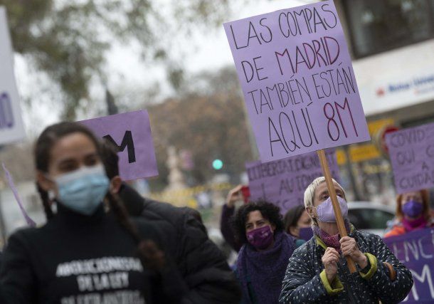 España: a pesar de la pandemia miles de personas marcharon en Madrid por el 8 de Marzo
