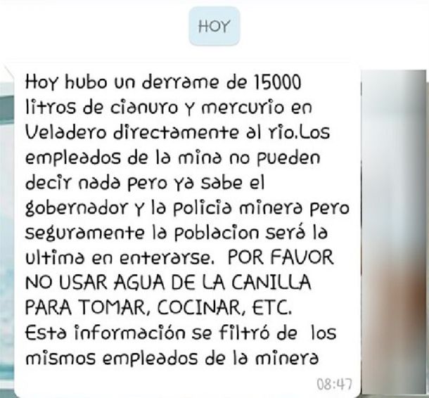 Caos por un mensaje de WhatsApp que comunicaba la contaminación de agua