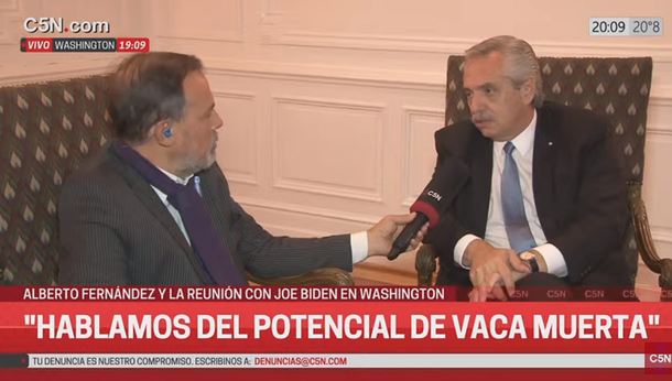Alberto Fernández con C5N: El mundo necesita energía y alimentos, cosas que ambos países podemos proveer