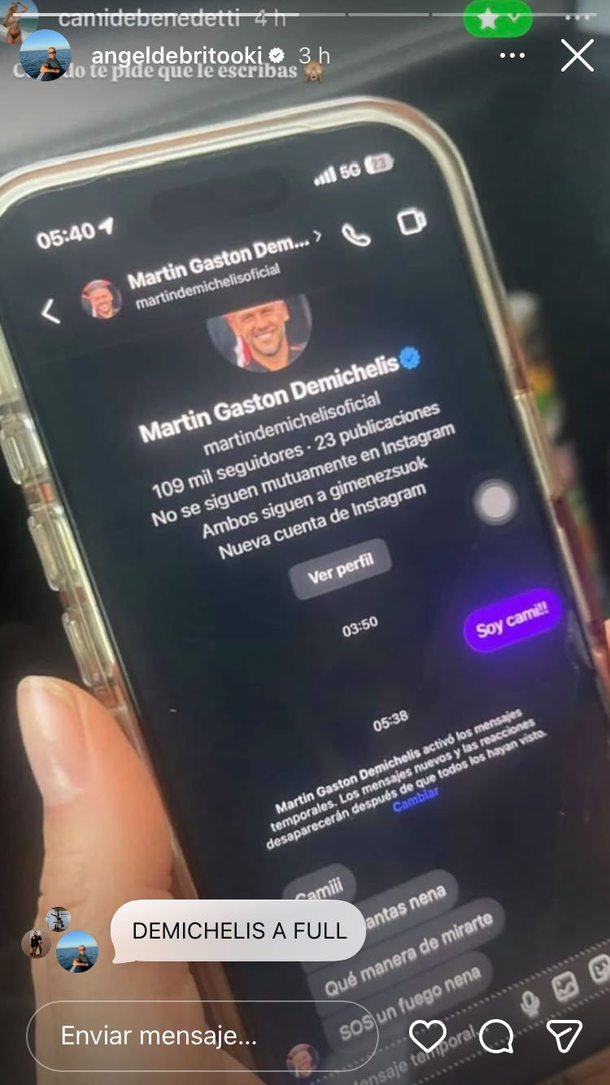 El chat que difundió Ángel de Brito sobre Martín Demichelis. El chat que difundió Ángel de Brito sobre Martín Demichelis. 