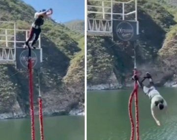 Se le soltó la soga del bungee jumping: final inesperado