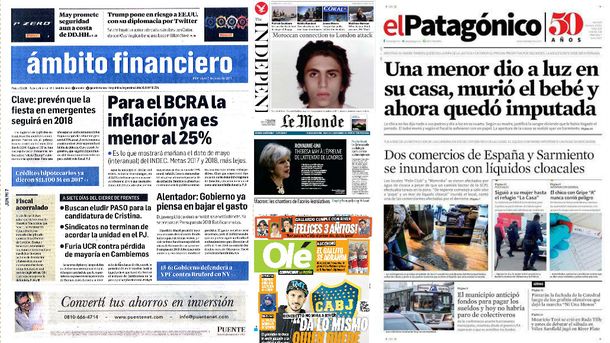 Mirá las tapas de los diarios