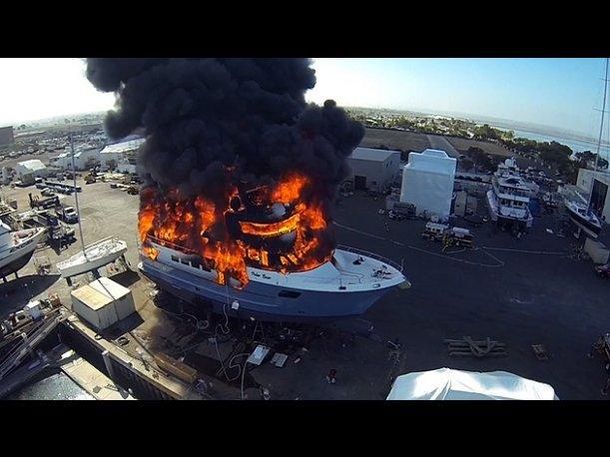 Así se prendió fuego un yate de 24 millones de dólares