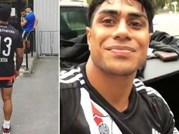 El rugbier lleva la camiseta de River en su rutina diaria