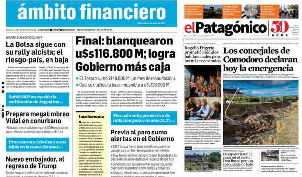 Tapas de diario del miércoles 5 de abril de 2017