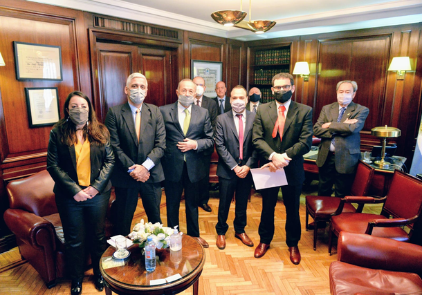 Rodríguez Saá recibió los saludos protocolares por la presidencia de la Comisión de Relaciones Exteriores y Culto.