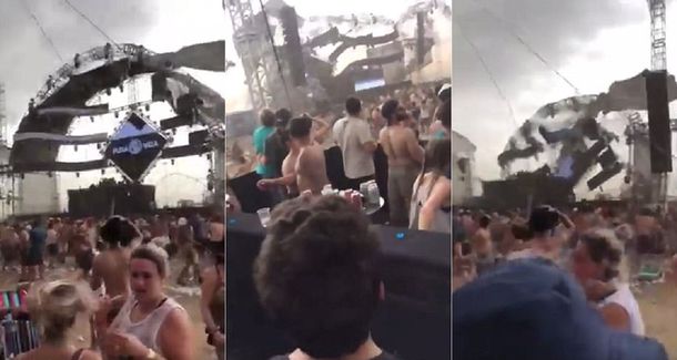 VIDEO: Un DJ murió aplastado por un escenario a causa de una fuerte tormenta