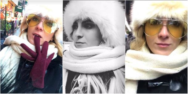 Cande ¡súper abrigada! en Instagram