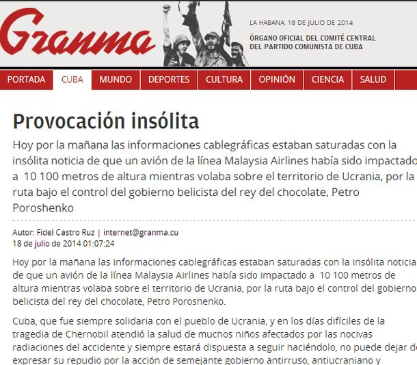 Fidel Castro volvió a sus columnas en Granma: criticó a Ucrania e Israel