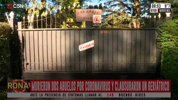 Coronavirus en Argentina: clausuraron un geriátrico en Moreno tras la muerte de dos ancianas