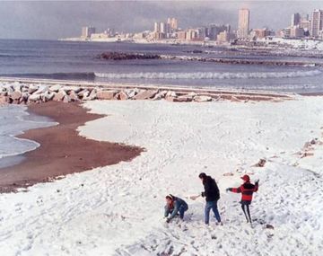 Hist&oacute;rica nevada del 1&deg; de agosto de 1991 en Mar del Plata. Foto: La Capital
