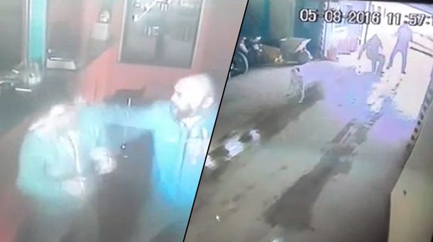 VIDEO: Vio que un ladrón robaba en su parrilla y lo echó a trompadas