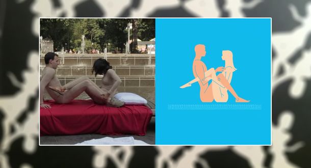 Recrean las poses del Kamasutra en medio de una plaza de Nueva York
