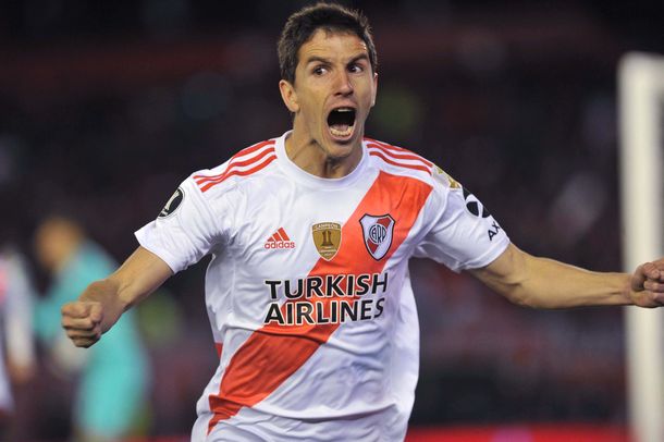 Nacho Fernández festeja su gol a Boca en la Copa Libertadores 2019. Nacho Fernández festeja su gol a Boca en la Copa Libertadores 2019.