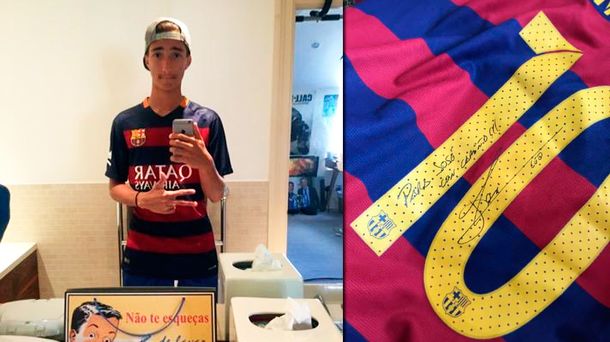 La increíble reacción del hijo de Mourinho tras recibir una camiseta de Messi