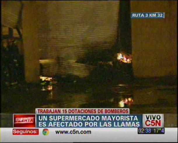 Se incendió un supermercado mayorista en González Catán