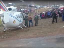 El helicóptero que trasladaba a Evo Morales tuvo que aterrizar de emergencia
