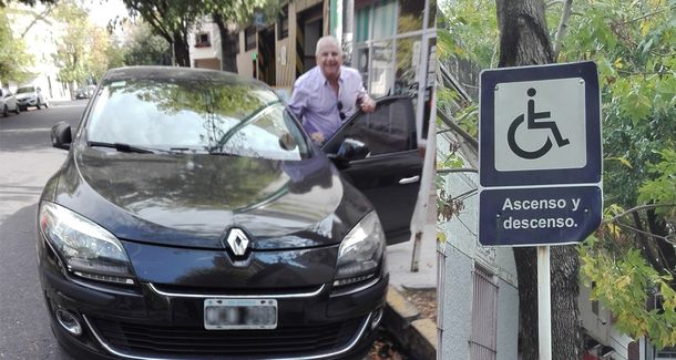 El hombre se rió de las protestas y dejó su auto frente a la rampa para discapacitados