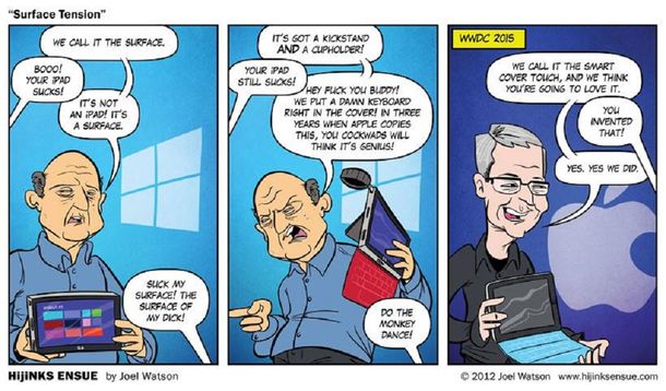 Un comic predijo Apple copiando a la Microsoft Surface hace 3 años