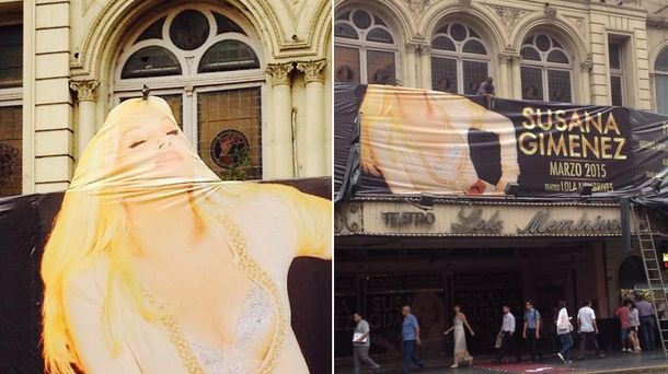 Susana Giménez ya tiene su marquesina en el teatro Lola Membrives