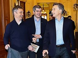 Fernando de Andreis, Marcos Pe&ntilde;a y Mauricio Macri