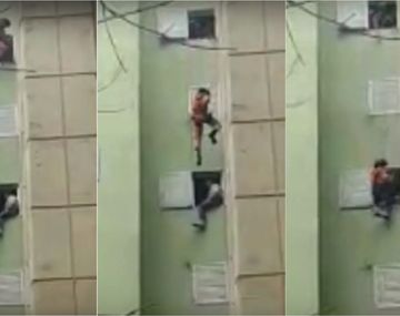VIDEO: Bomberos rescataron a un hombre que intentó quitarse la vida en Villa Soldati