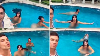 Moria Casán, desnuda en la pileta Moria Casán, desnuda en la pileta