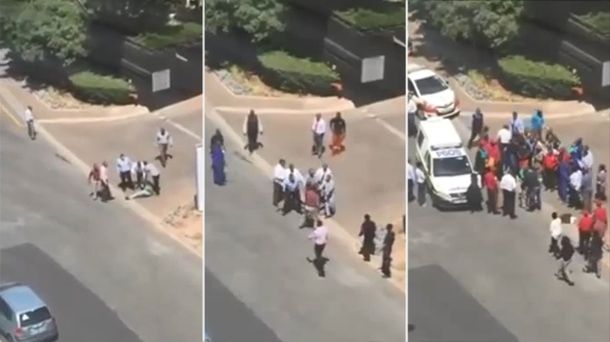 Intentaron robar un auto, quisieron escapar y los peatones les dan una paliza