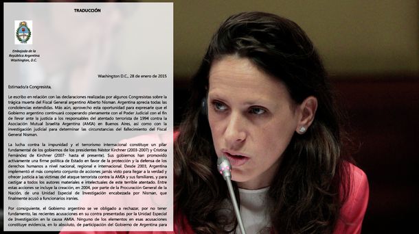 Mirá la carta que le envió el Gobierno argentino a cada congresal de EEUU