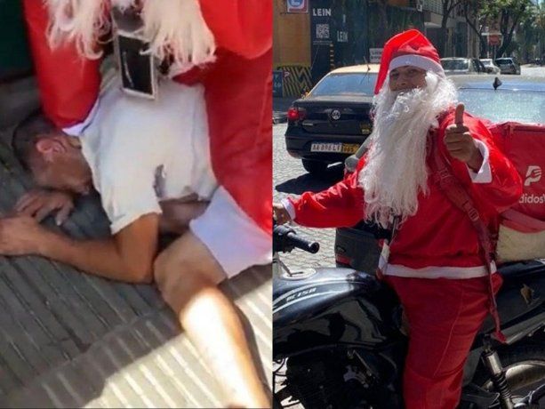 El Papá Noel Justiciero tiene un largo historial frustrando robos en Rosario